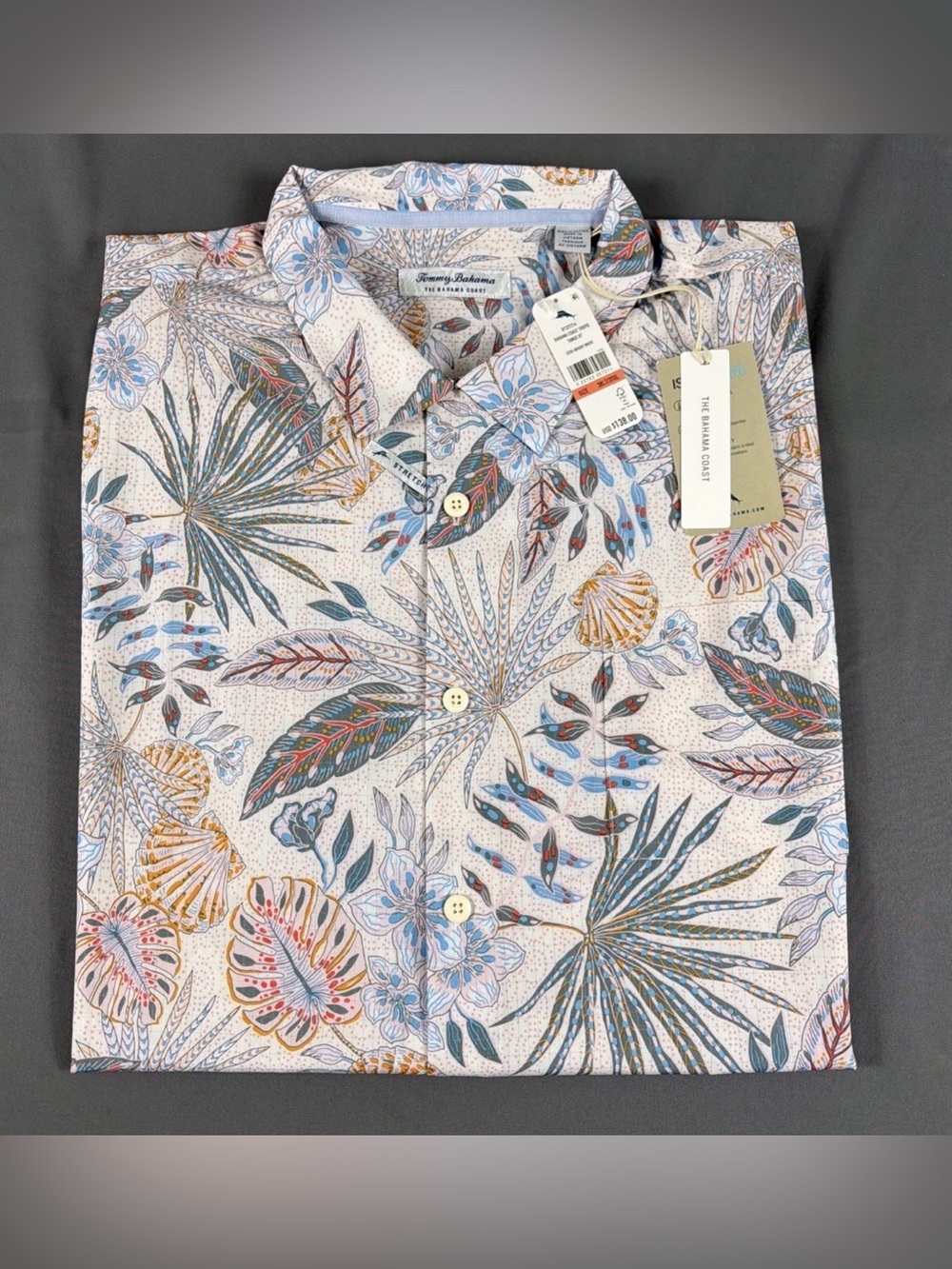 Tommy Bahama Shirt Coast Tropic Print SS 3XLT Multicolor Polyester NWT MSRP $138